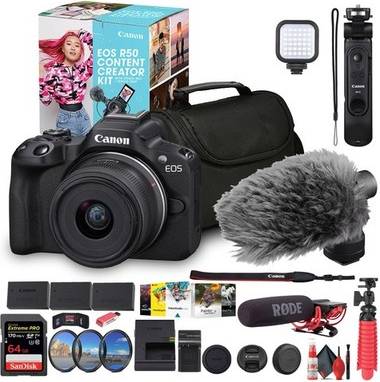 Canon eos r50 kit Canon EOS R50 Mirrorless Camera 18-45mm Lens Creator Kit