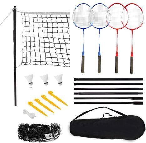 Badminton set with net Complete 4 Player Badminton Set