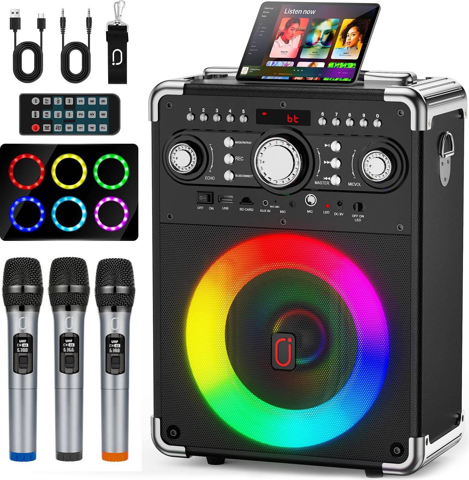 Karaoke speaker Portable Bluetooth 5.3 Karaoke Speaker System