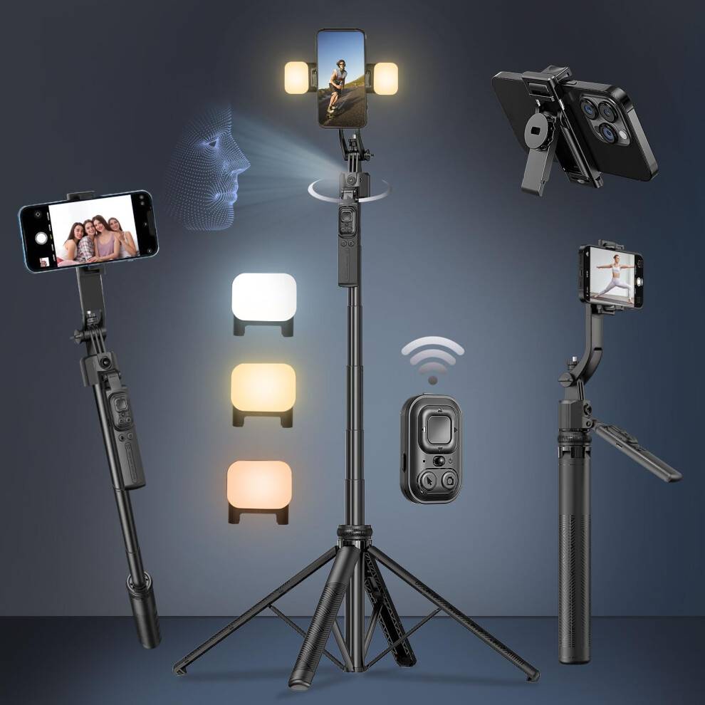 Face Tracking Tripod 360 Rotation Selfie Stick