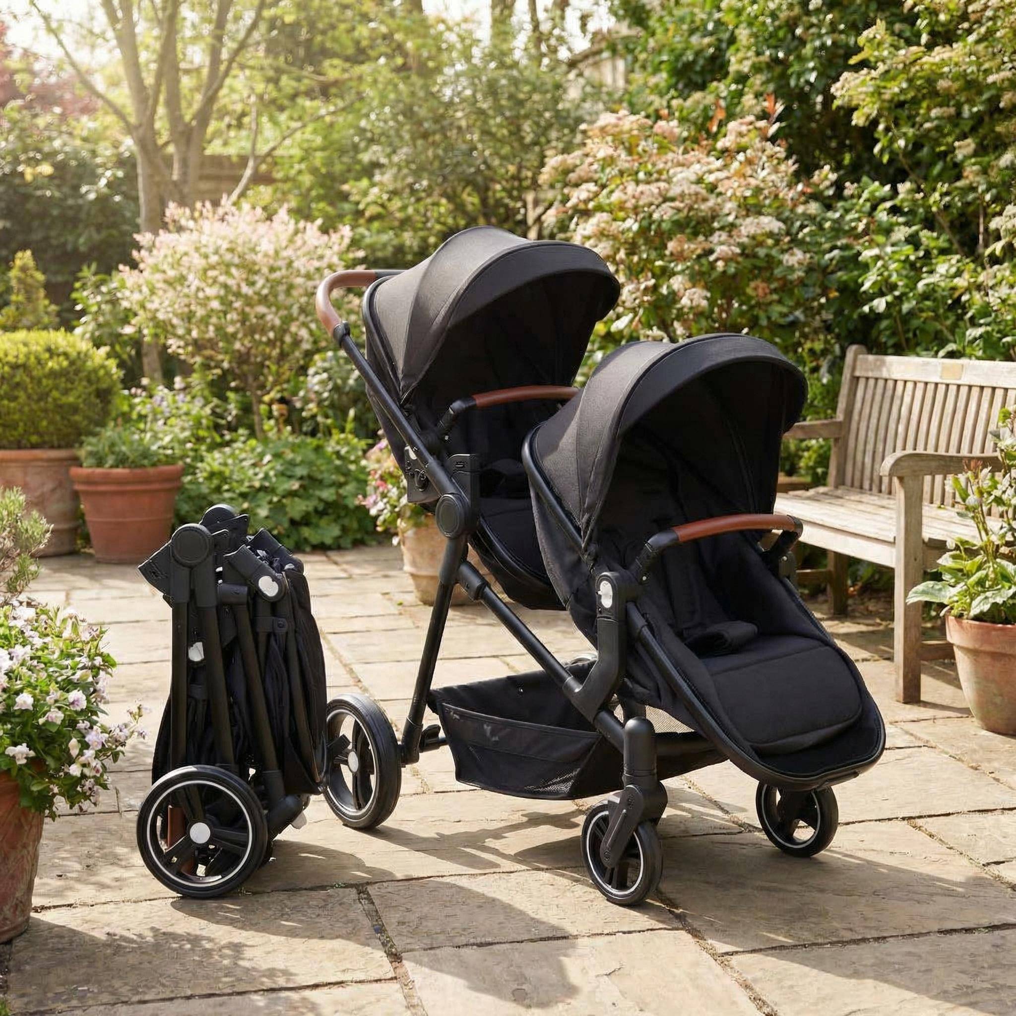 Double baby stroller Garvee Foldable Double Baby Stroller Multi-Position