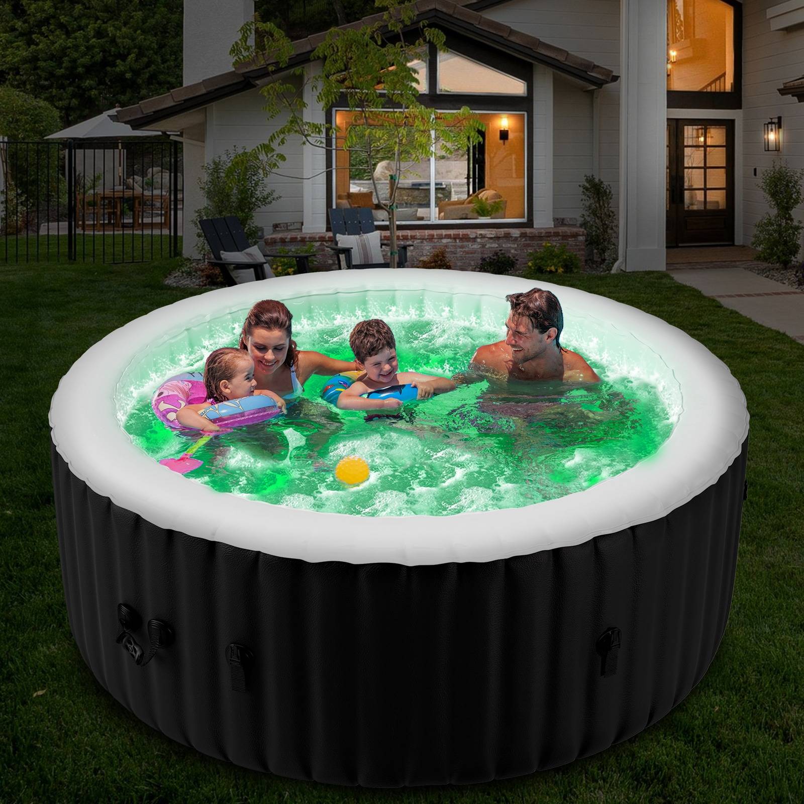 Led lights DoCred Inflatable Hot Tub with LED Lights