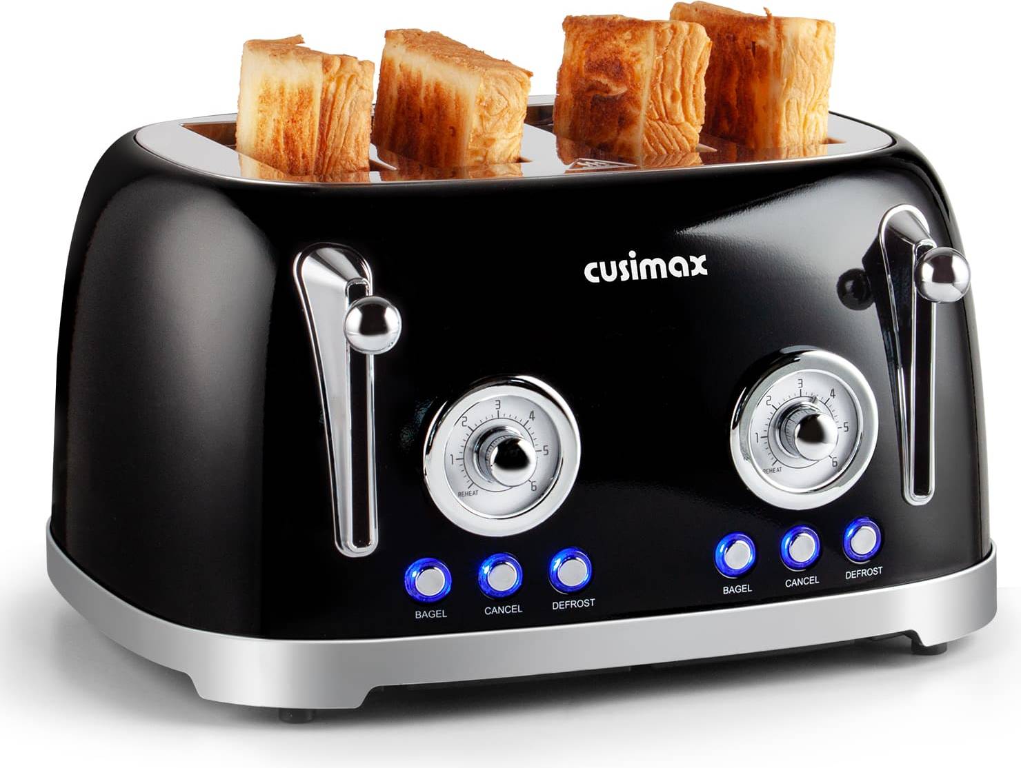 CUSIMAX Retro 4 Extra Wide Slots Toaster