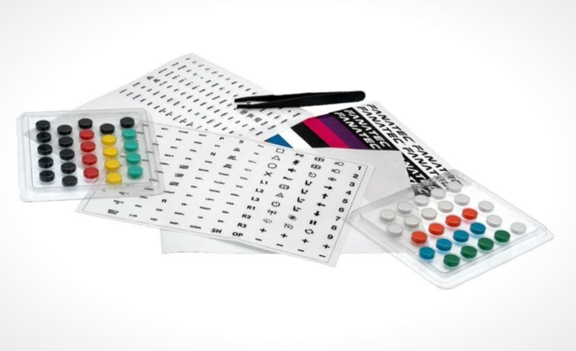 Button Caps and Sticker Set - Multicolour