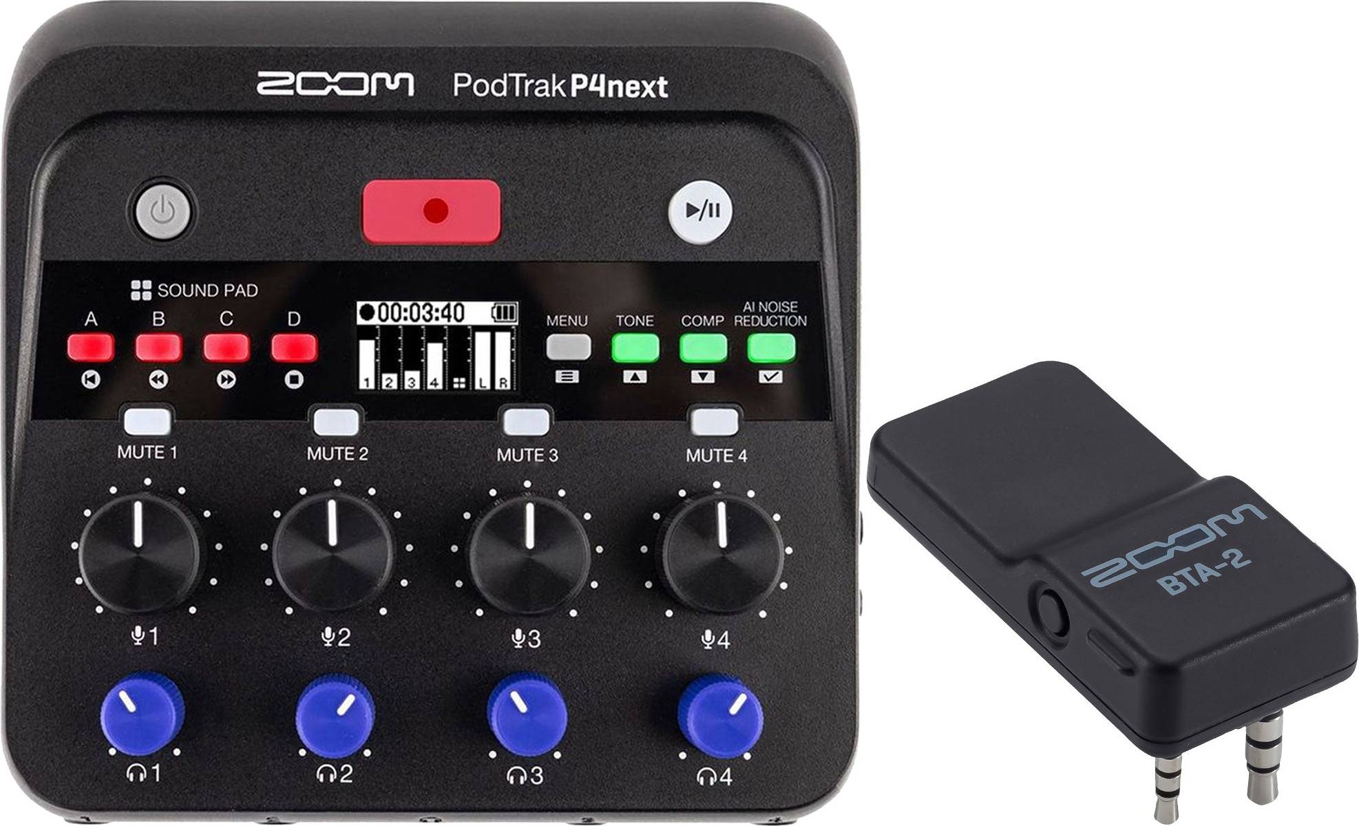 Zoom recorder Zoom PodTrak P4next Portable Multitrack Podcast Recorder