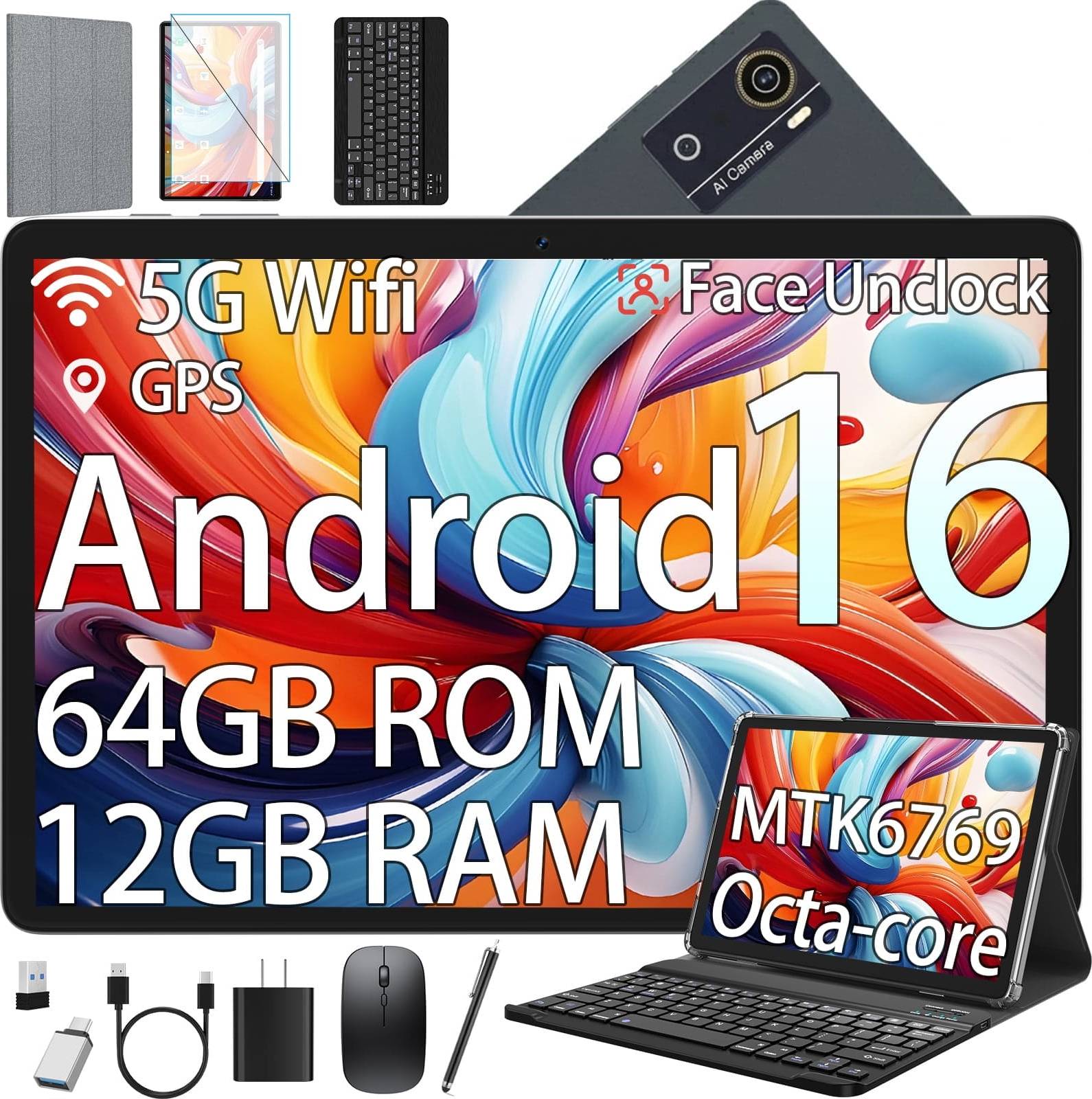 Android 16 10 Inch Tablet 12GB RAM 64GB ROM