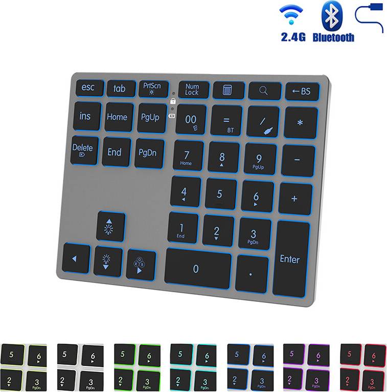 35 Keys Backlit Bluetooth Keyboard