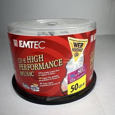 Cd r Emtec 50 Pack CD-R 700MB 80Min Recordable