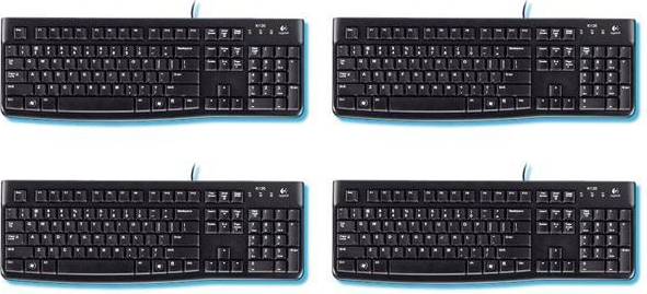 Logitech K120 USB Standard Keyboard 4 Pack