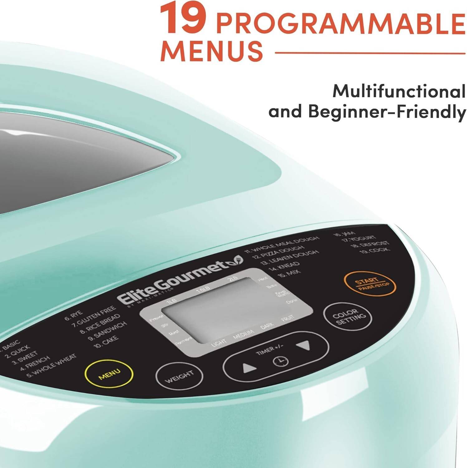 Elite Gourmet Programmable Bread Maker Machine