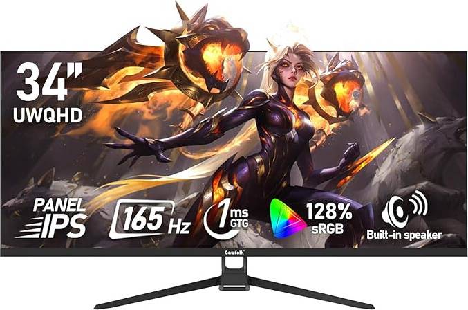 Gawfolk 34 Inch IPS Ultrawide Gaming Computer Monitor
