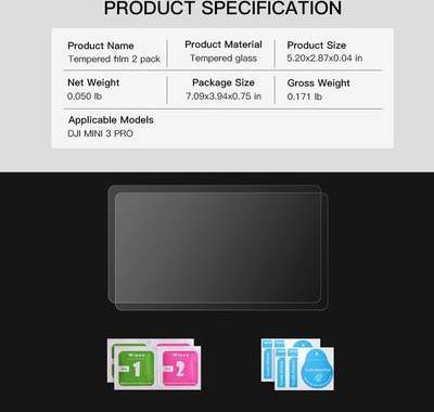 Dji mini 3 with rc DJI Mini 3 Pro Tempered Glass Screen Protector 2Pcs