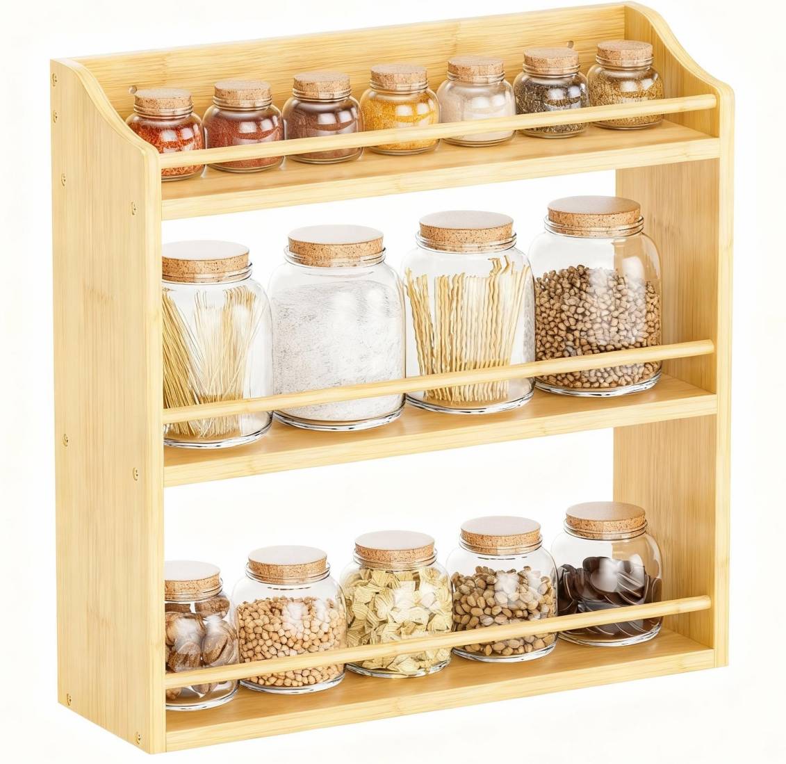 YIGII 3-Tier Bamboo Spice Rack