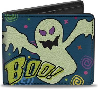 Buckle-Down Bi-Fold Wallet Ghost Boo - Blue/Multi Color