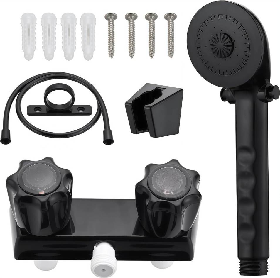 Black shower head and hose Black Handheld RV Shower Head