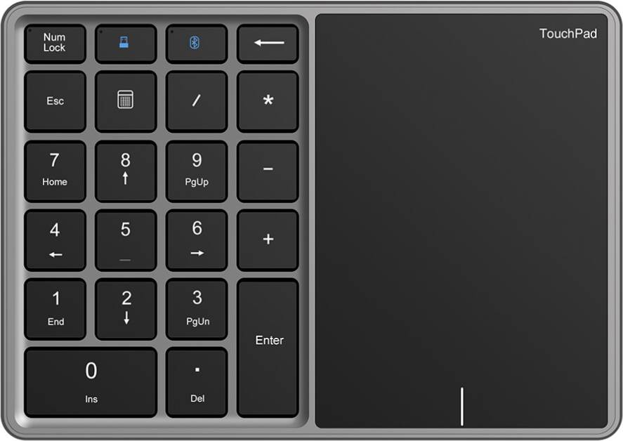 Wireless Dual Mode Numeric Keyboard with Touchpad
