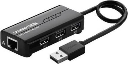 Usb 3 hub 3 Ports USB 2.0 Hub Splitter RJ45 Ethernet Adapter