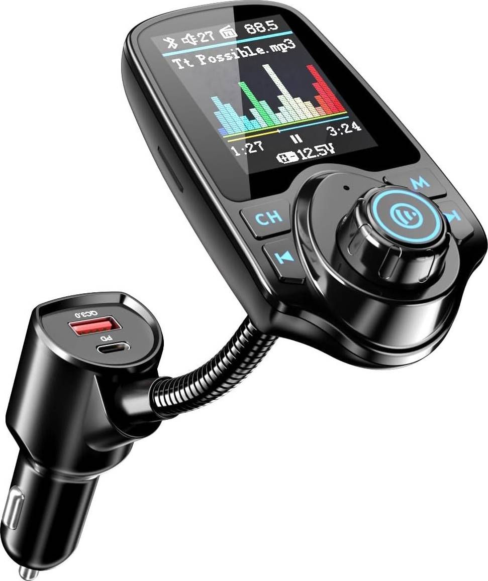 Car bluetooth transmitter Nulaxy Wireless In-Car Bluetooth FM Transmitter Radio Adapter Kit