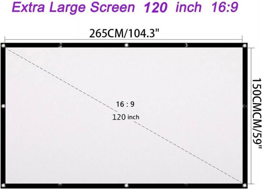 Pretty Comy 120 Inch HD Foldable Projection Screen