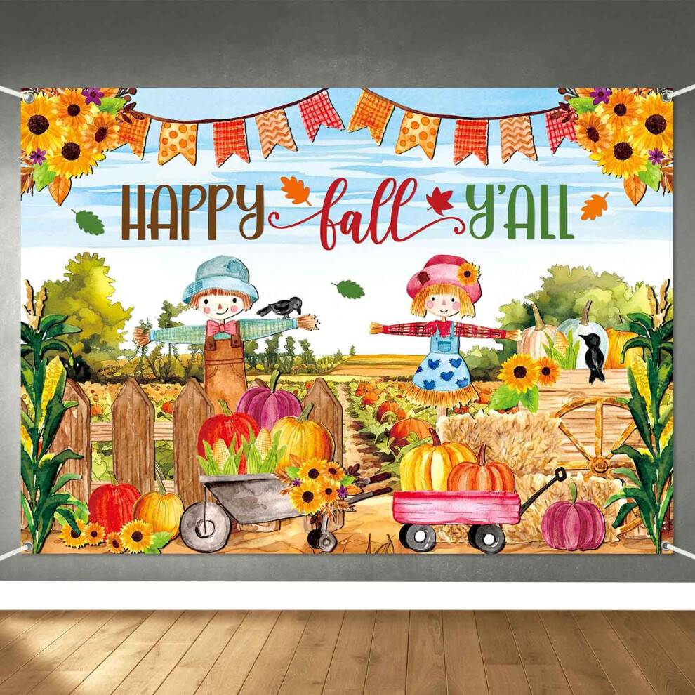 8x6ft Fall Pumpkin Patch Backdrop