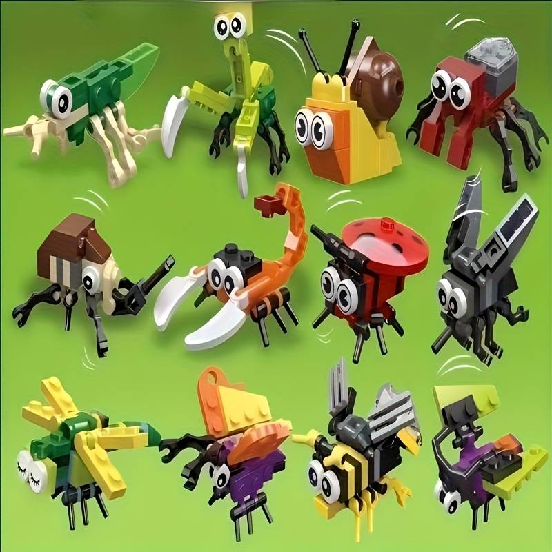 Temu 12pcs Insect Small Animals Building Blocks