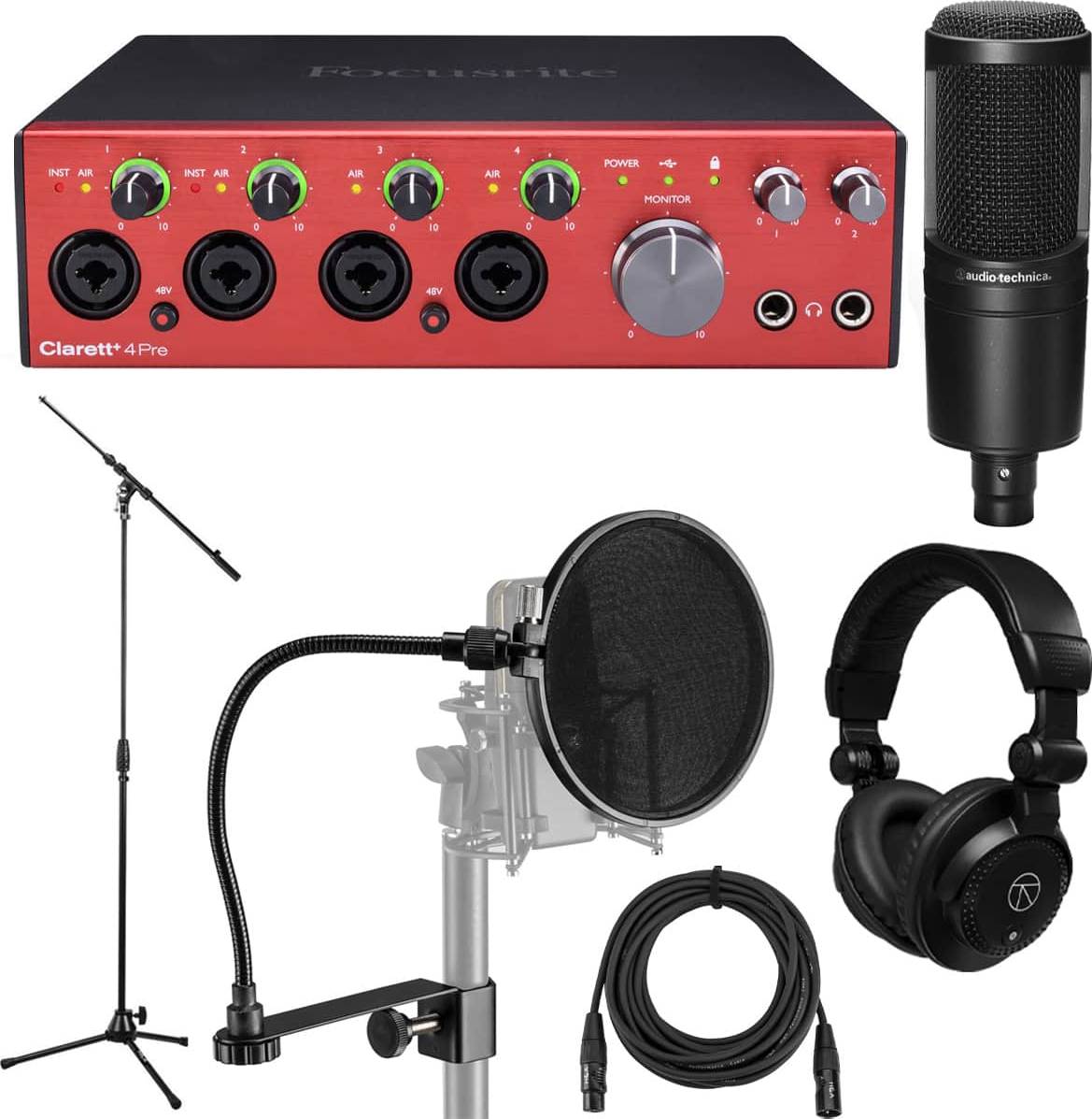 Focusrite audio interface Focusrite Clarett+ 4Pre 8-Channel 18-In 8-Out Audio Interface Bundle