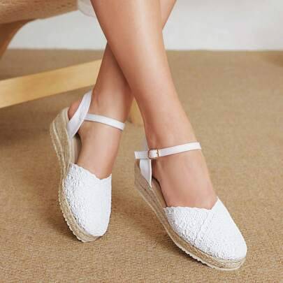 Woven Rope Platform Wedge Sandals Boho Style