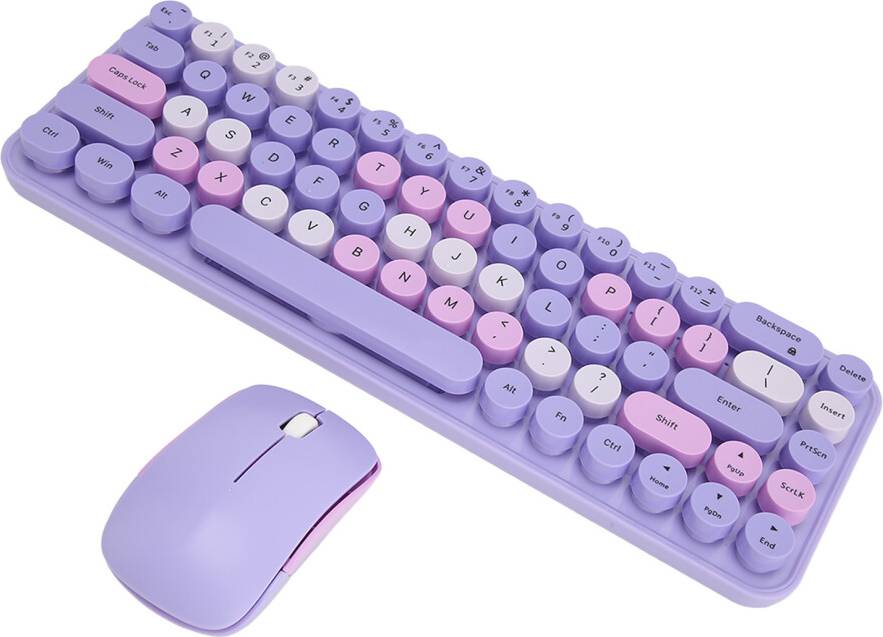 68-Key Wireless Retro USB Keyboard Mouse Set