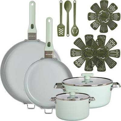 Ceramic cookware GoodCook Ceramic 14 Piece Nonstick Pots Cookware Set