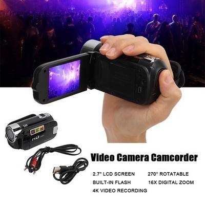 4K Video Recorder Camcorder Rotatable Screen