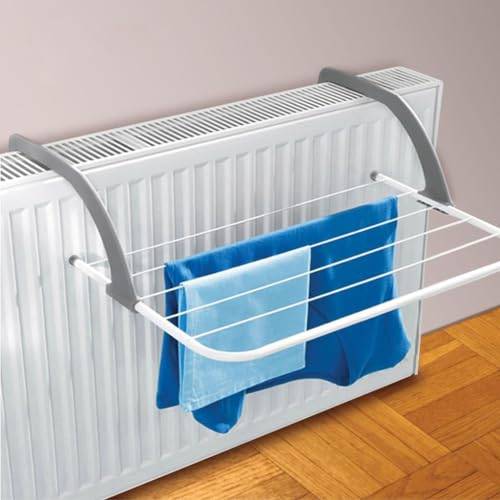 Over Radiator Airer Clothes Washing Drying Rack Adjustable Foldable Grey