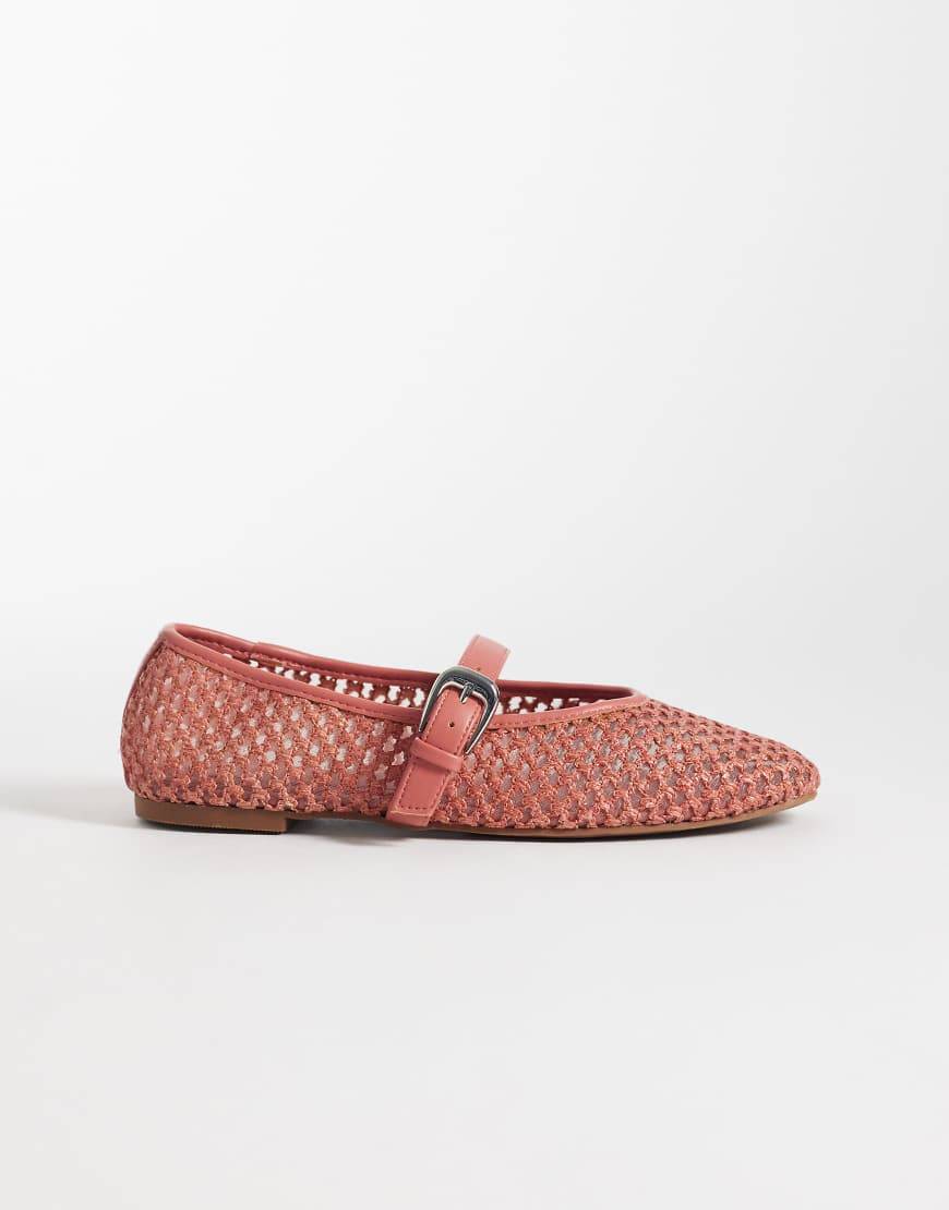 ASOS DESIGN Leah Vävda Ballerinaskor - Rosa
