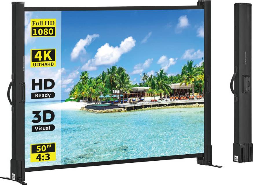 Excelimage Portable Projector Screen 50 Inch Lightweight Retractable