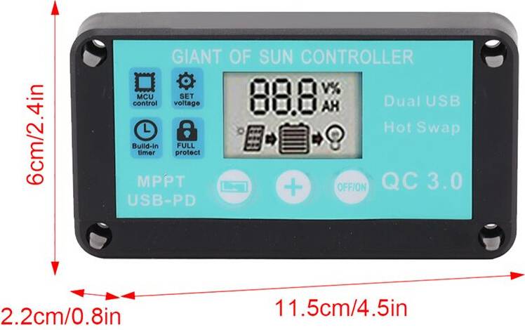 MPPT Solar Charge Controller Multiple Protection QC3.0 10A