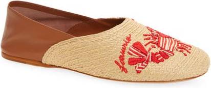 Farm Rio Raffia Flat Loafers Lobster - 7.5
