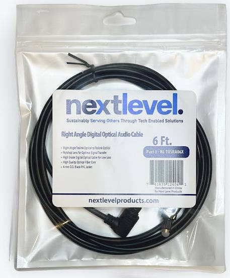 Optical audio cable Next Level Right Angle Digital Optical Audio Cable