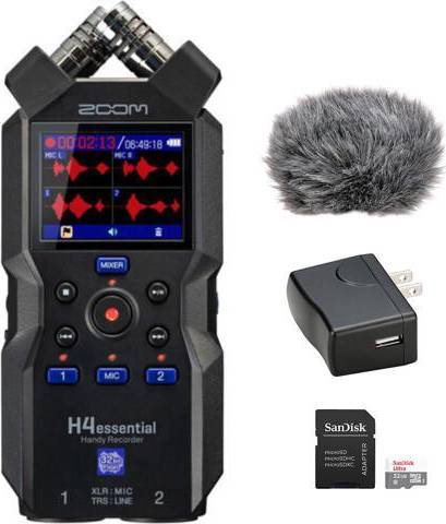 Zoom audio recorder Zoom H4essential 4-Track 32-Bit Float Audio Recorder Bundle