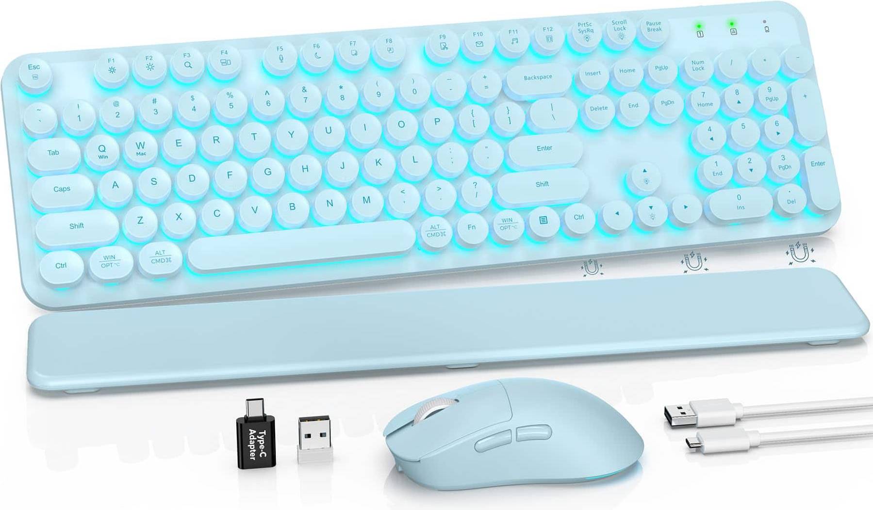 Wireless keyboard and mouse combo Wireless Keyboard Mouse Combo Retro Round