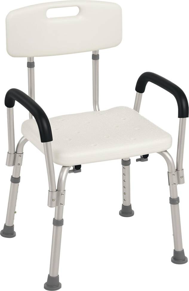 Portable bathtub Homcom Adjustable Shower Chair Portable Medical Stool