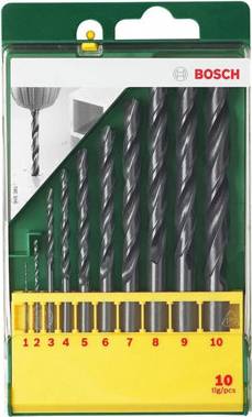 Drill bit bosch set Bosch 10 Piece HSS-R Drill Bit Set