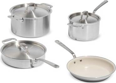 CeramiClad 7-Piece Cookware Set - Silver Cookware Set
