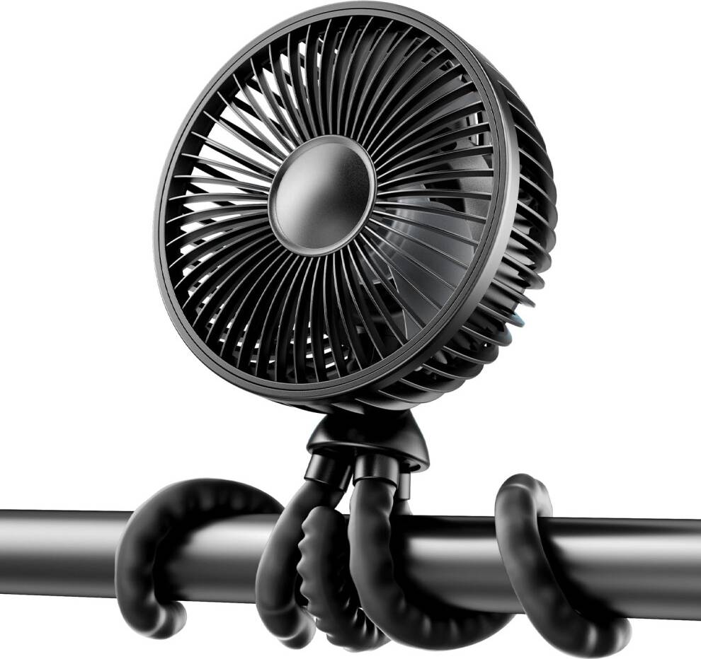 Oscillating Baby Stroller Fan LED Night