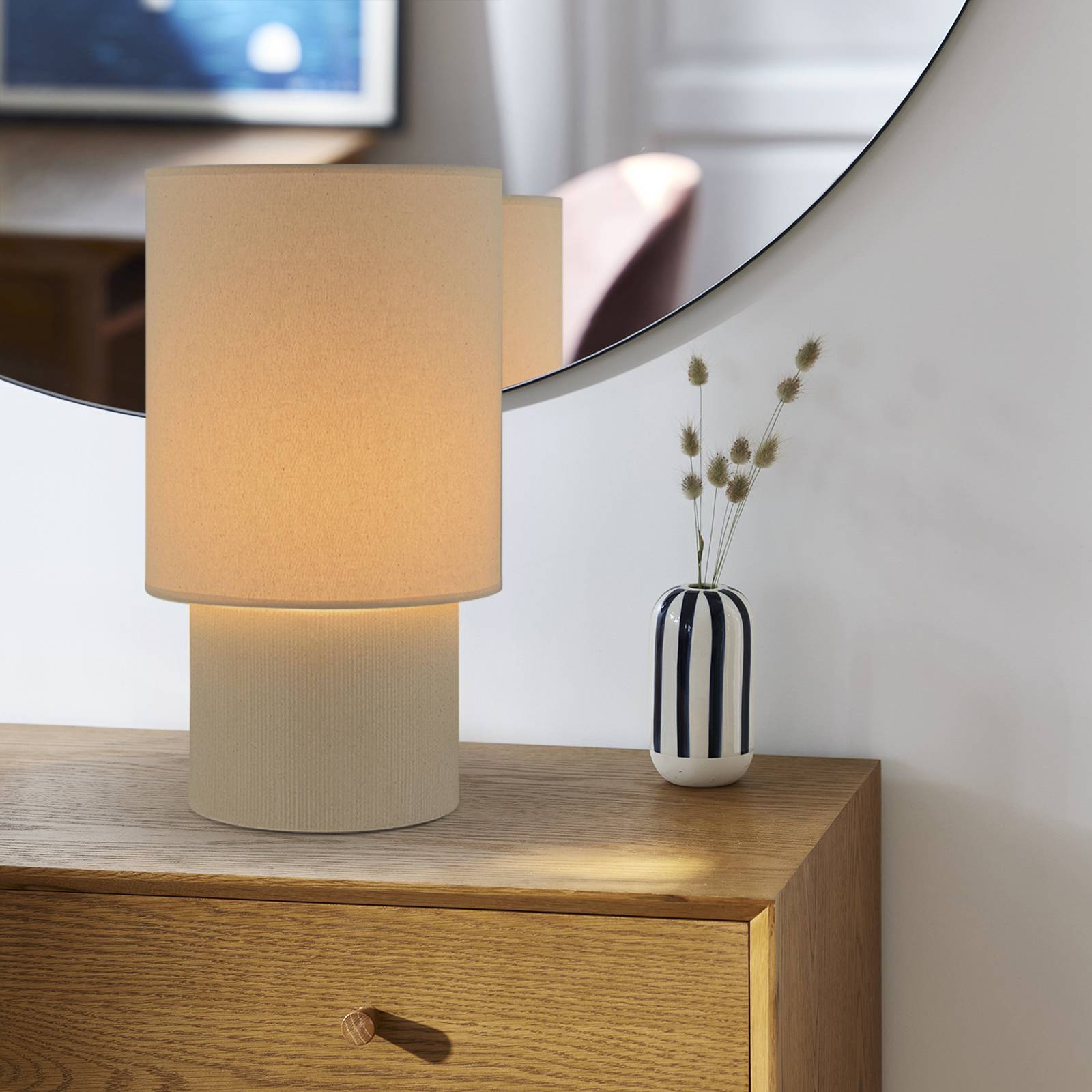 Corep Rhodes Beige Ceramics Table Lamp