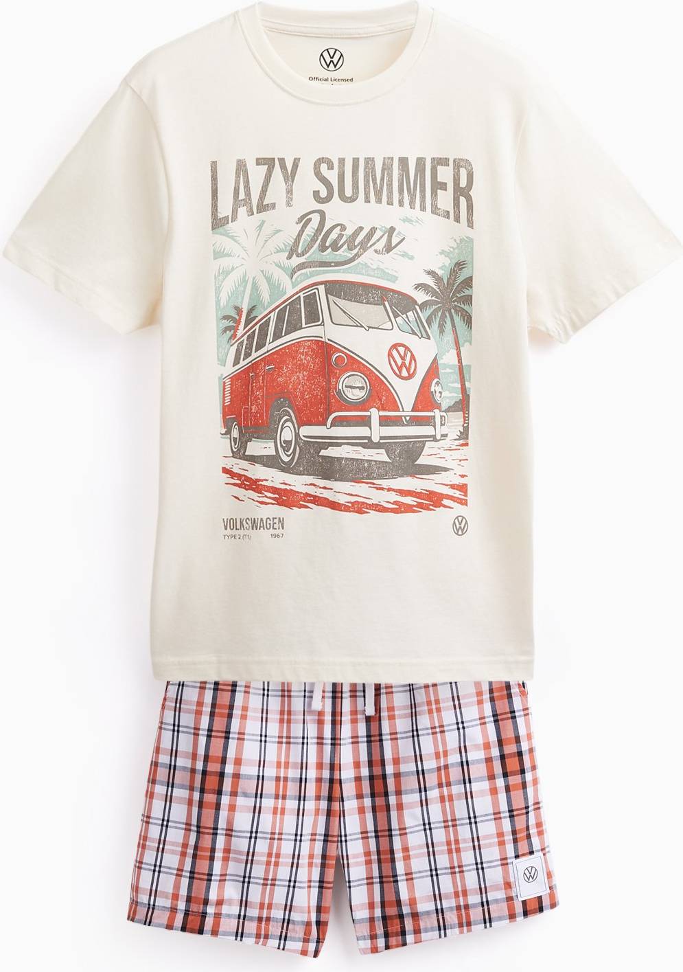 Graphic Shortie Pyjamas - Cream