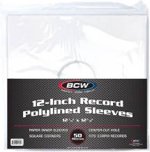 12 Inch White Polylined Paper Inner Sleeves