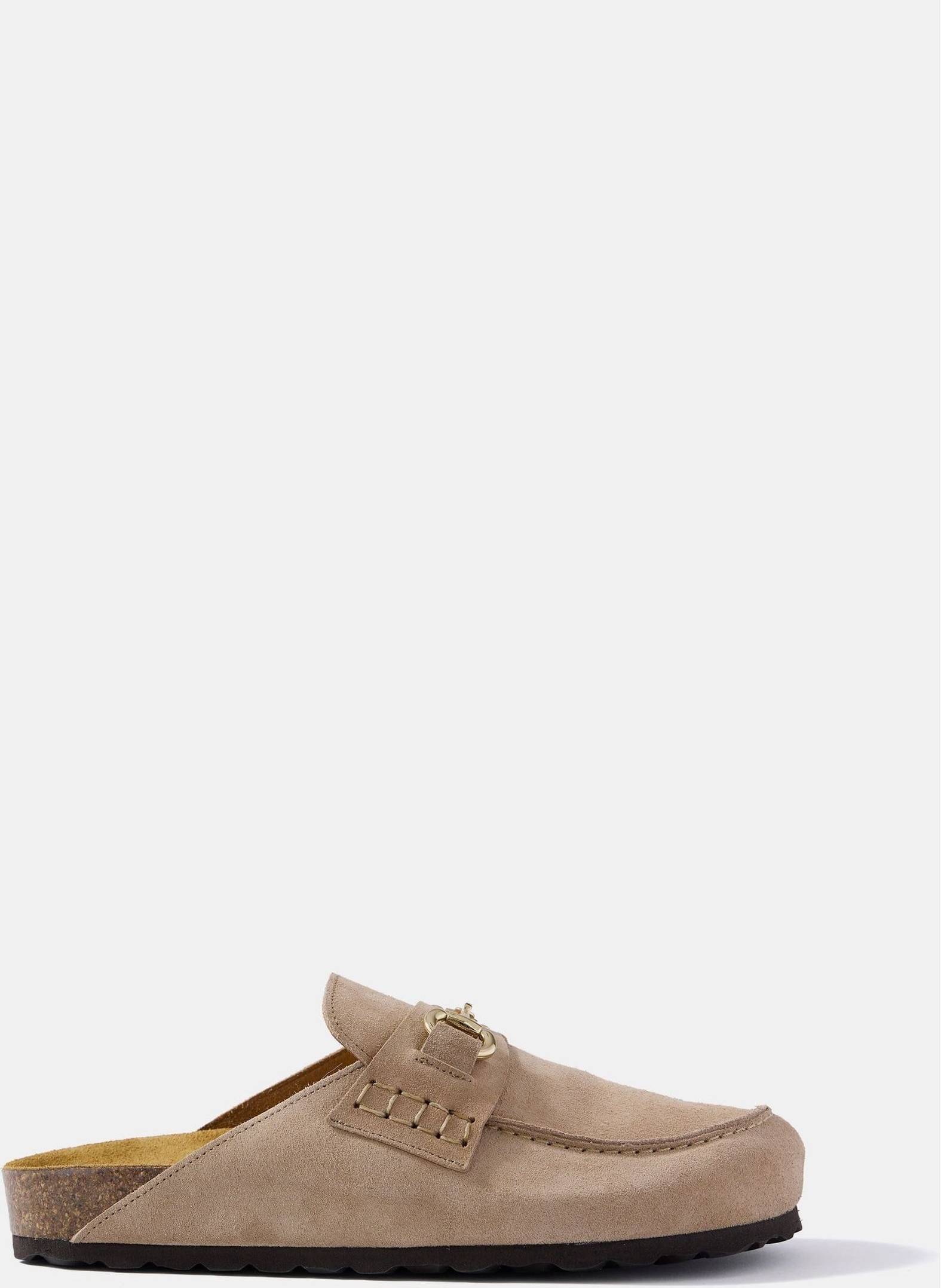 Mint Velvet Natural Roma Suede Backless Sandals -