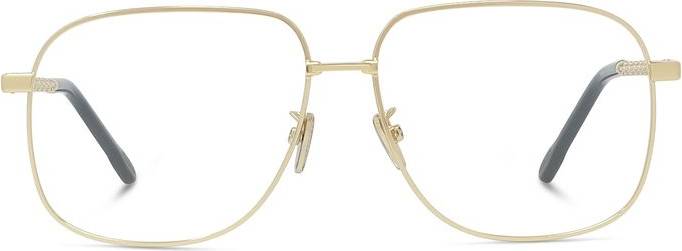 Rectangular Metal Eyeglasses - Gold