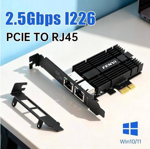 Pc bluetooth adapter 2.5Gbps I226 PCIE Dual RJ45 Desktop PC