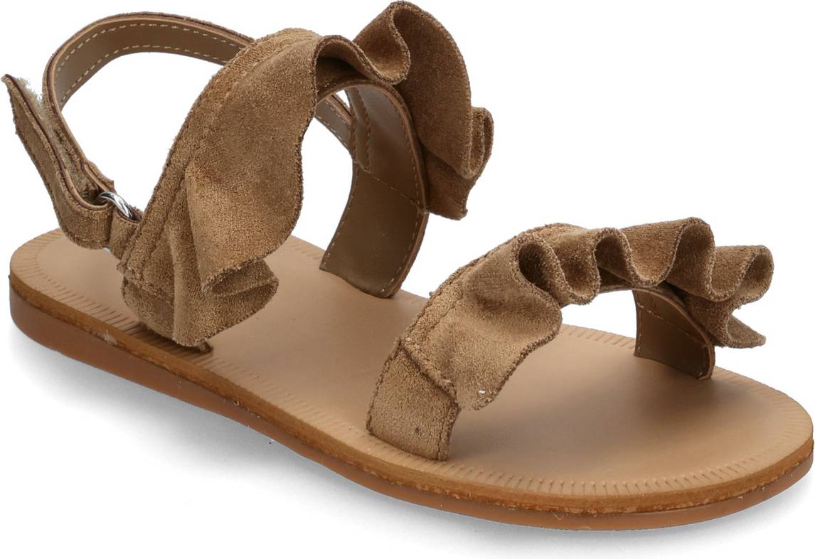 Mango Sandals With Ruffle Straps - Brown