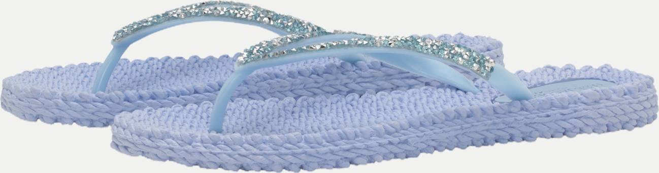 Ilse Jacobsen Flip Flops With Rhinestones - Blue